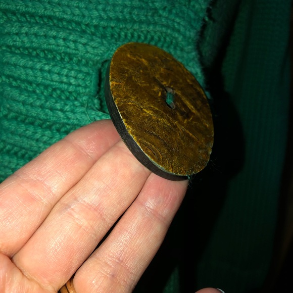 Green oversized button crossover sweater / cardigan size medium Willow - Picture 4 of 8